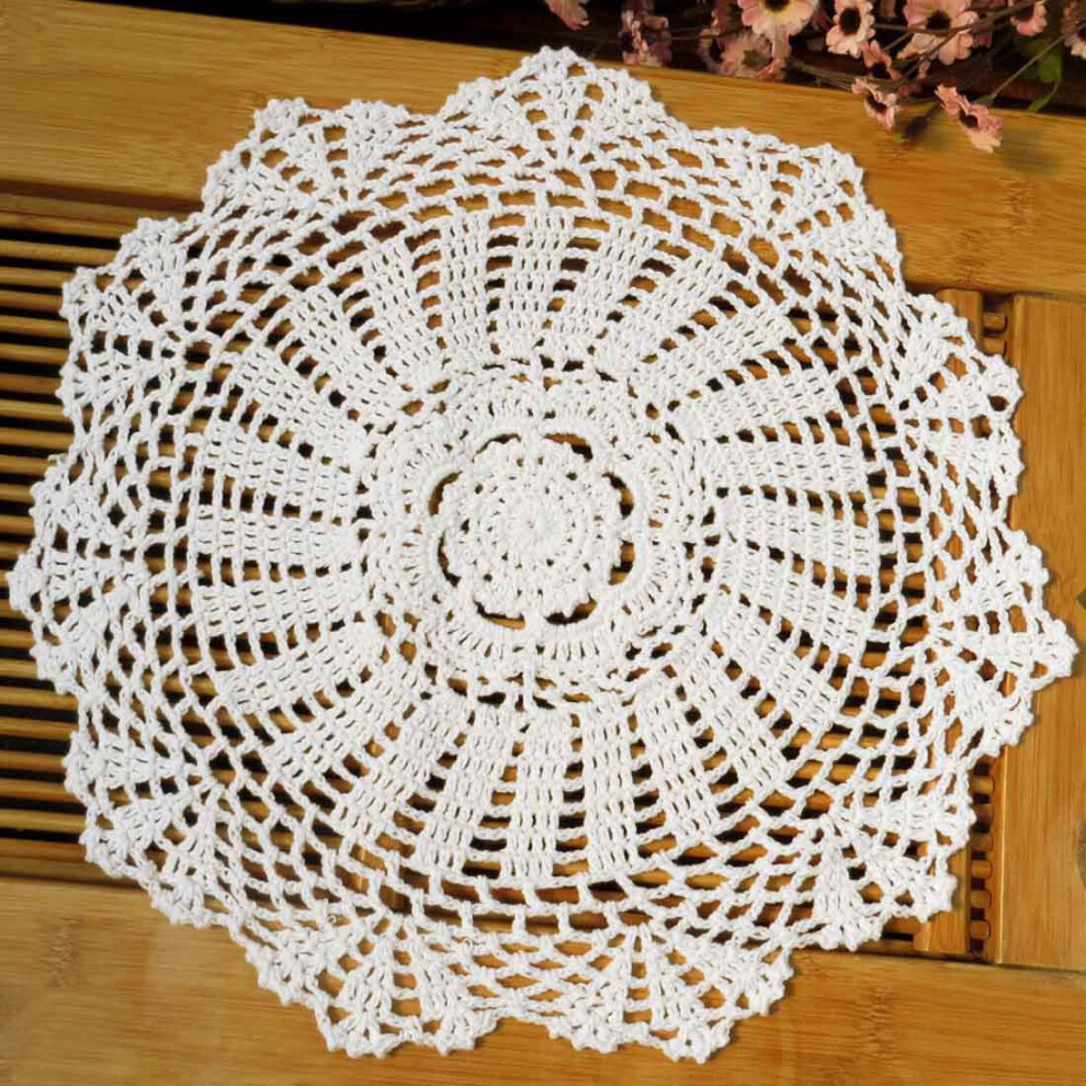 Lot De 4 Napperons De Table En Dentelle De Coton Au Crochet Kilofly, Daisy, Blanc, 13,7 Pouces-image