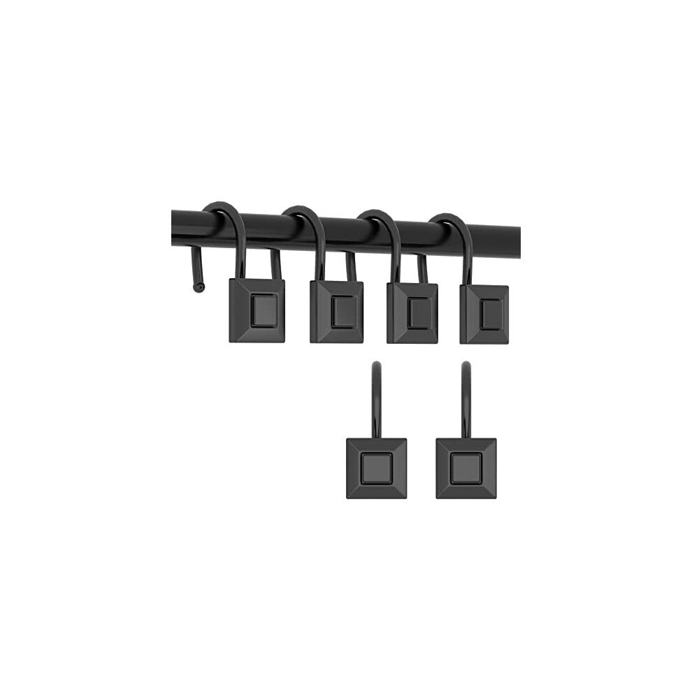 Crochets d?coratifs pour rideau de douche gILLAS Lot de 12 Tringle ? rideau de douche R