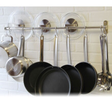 QQOUTLET Premium Chefmate Edelstahl Gourmet K?che 31,5 Zoll Wandhalterung Schiene und 10 S Haken Set Utensilien Topf Pfanne Deckel Rack Lagerung Orga
