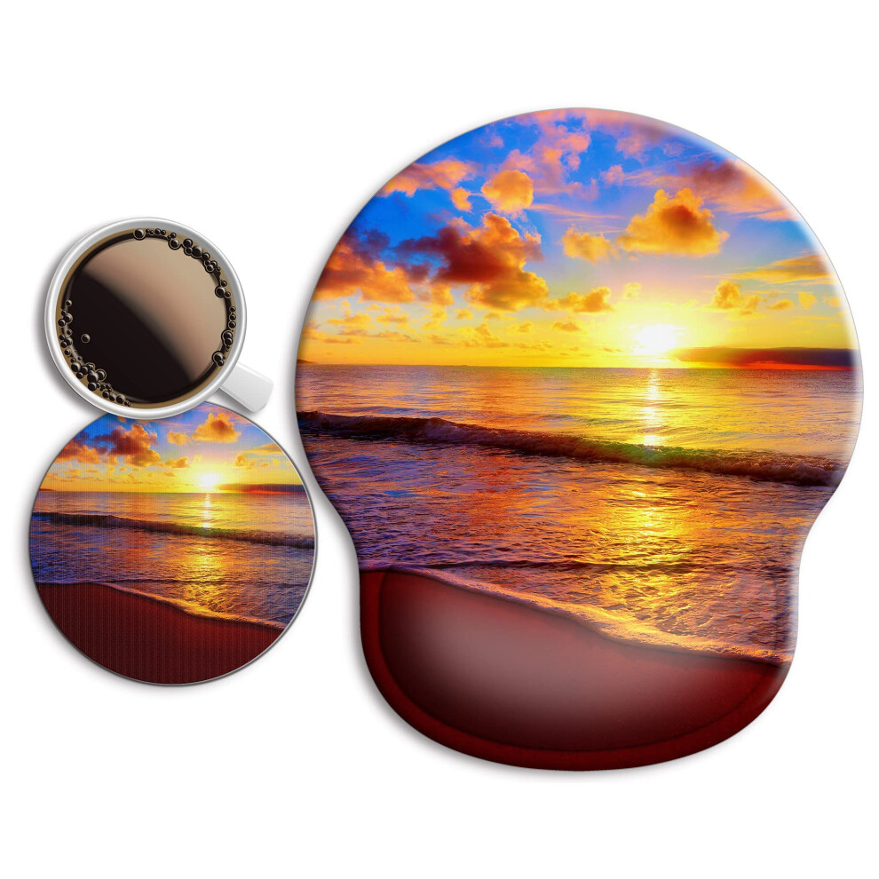 Ergonomic Mouse Pad With Wrist Support Rest [ 20% Larger] Mousepad Gel 712288717395