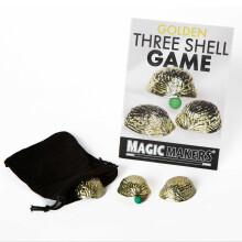 Truco de magia del juego de las tres conchas de metal dorado de Magic Makers