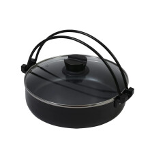 JapanBargain 3868, Sukiyaki Nabe-pot Shabu Shabu hotpot pan met glazen deksel voor IH-kookplaat