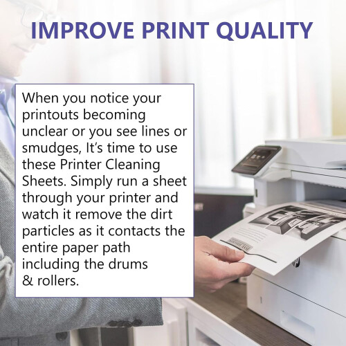 Laser & Inkjet Printer Cleaning Sheet (8.5 x 11) 10 Sheets 2
