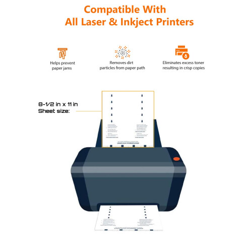 Laser & Inkjet Printer Cleaning Sheet (8.5 x 11) 10 Sheets 1