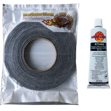 LavaLock Self Stick Kit 1/2"" x 1/8"" Grey BBQ Smoker Gasket Black RTV Grill Sealer Hi-Temp