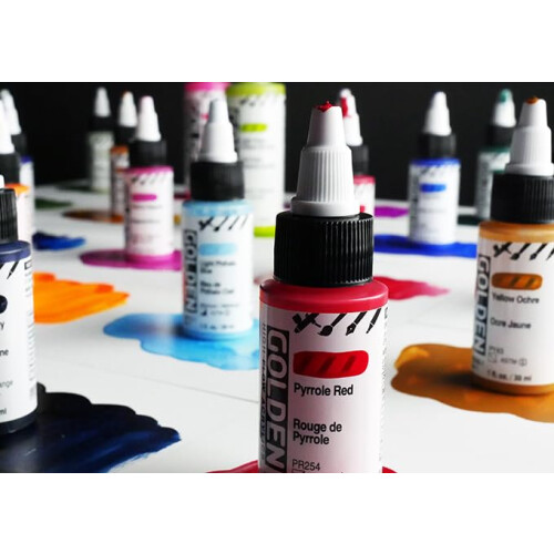 High Flow Acrylics GOLDEN, Carbon Black, 1 fl. oz. Επαγγελματική Ακρυλική Πέτρα 1