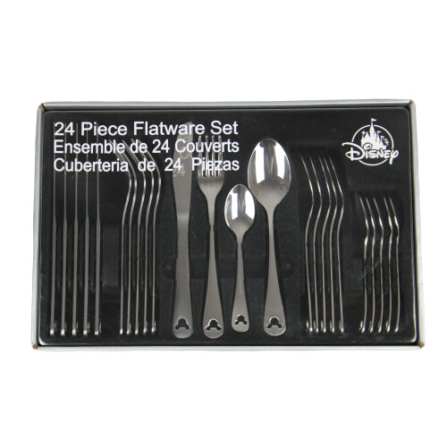Disney Theme Park Exclusive Mickey Icon 24-Piece Flatware Set with Cut-Out Design - 400916313735/400008779791
