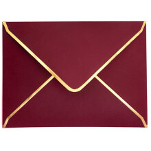 50 stk. Invitation Konvolutter A7 St?rrelse Bourgogne Konvolutter 5 x 7 tommer V-flap Mailingkort Konvolutter Hurtige segl Konvolutter med guldka