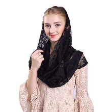 Grettytling bl?d og behagelig mantilla sl?r spansk stil blonder infinity Veil mantilla latin (sort)