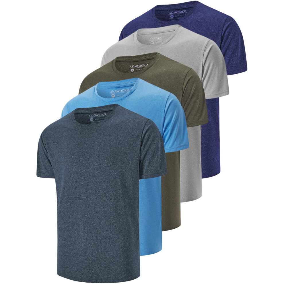 Lot de 5 : T-shirt de sport ActiveADry-Fit pour homme, short de course ? pied, de gym, d'entra?nement