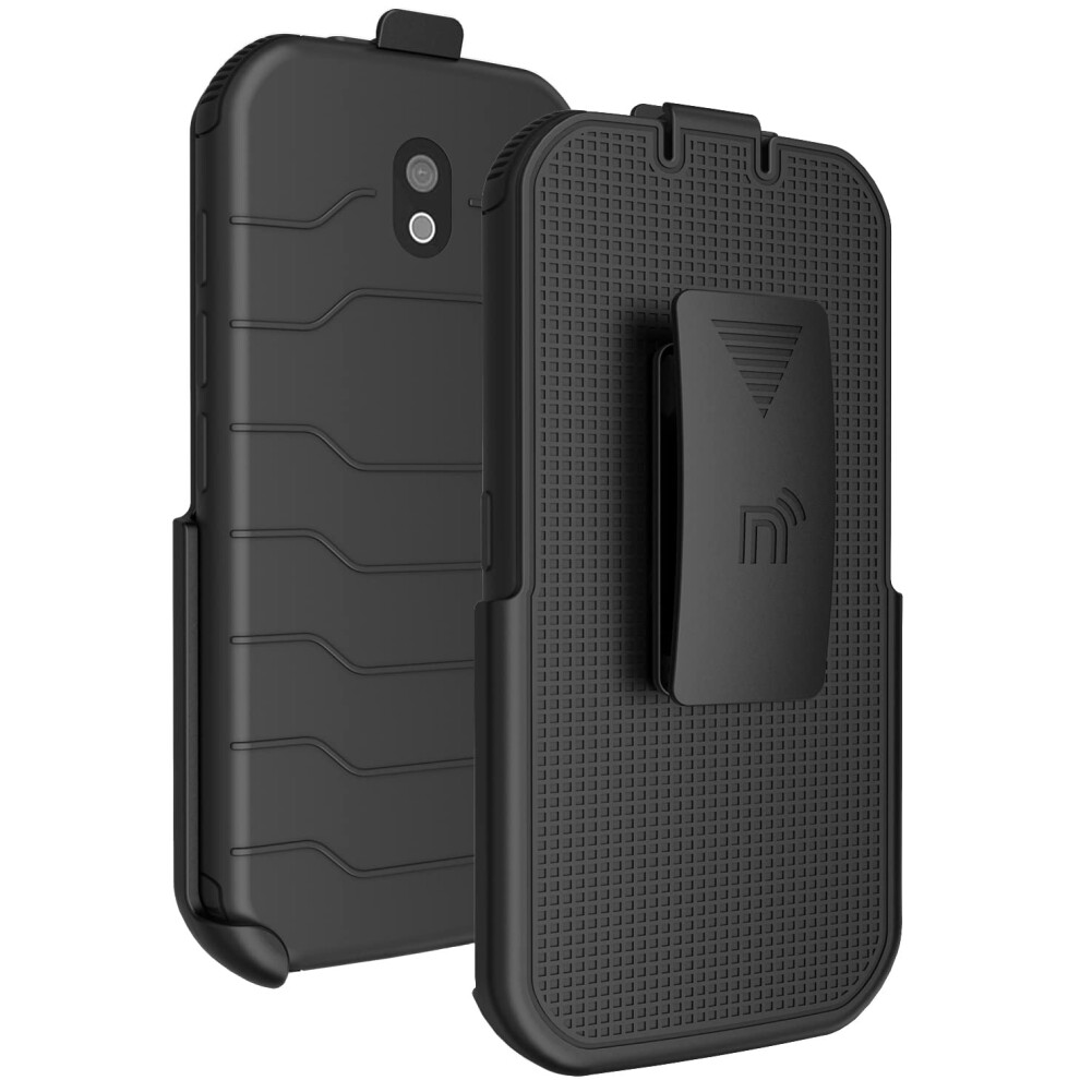 Holster For Cat S42, Nakedcellphone [Rotating/Ratchet] Belt Clip Holder Case [With Kickstand] For Caterpillar Cat S42 Phone (And S42 H+) Black 795777873666