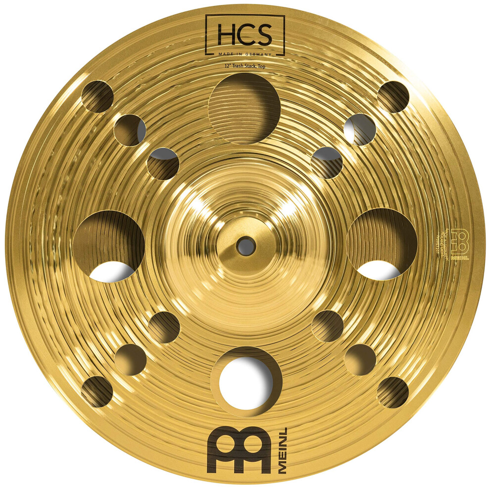 Meinl 12"" Trash Stack Cymbal Pair with Holes - HCS Traditional Finish Brass for Drum Set Made In Germany 2-YEAR WARRANTY (HCS12TRS)