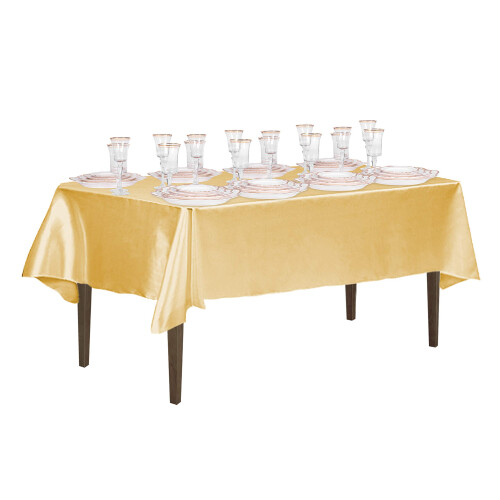 LinenTablecloth 60 x 102-Inch Rectangular Satin Tablecloth gold 2