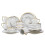 HomeVss, Fine china Artisan Marbled 20pc Dinnerware Set, grey with gold Line 2