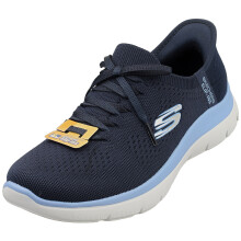 (7) Skechers Slip-ins Summits Vegan Womens Fashion Trainers in Navy Blue