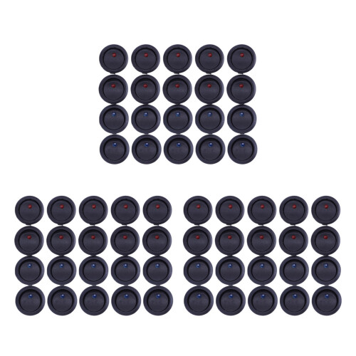 60 Pcs 12V 20A Amps On/Off/ 3 Position Terminal Round Rocker LED Toggle ...