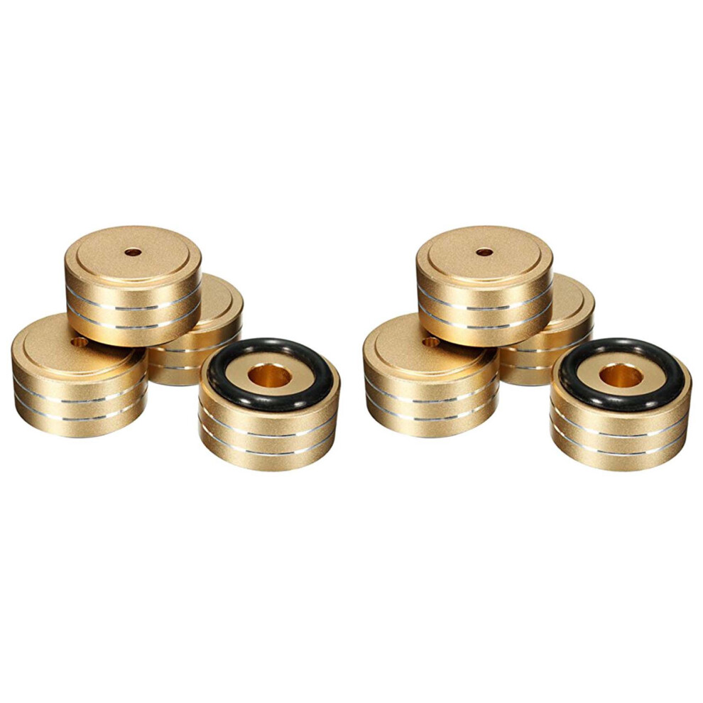 8Pcs 40X20mm Aluminum Hifi Amp Speaker Isolation Stand Turntable Feet Pad (Gold) Gold 4851689886562