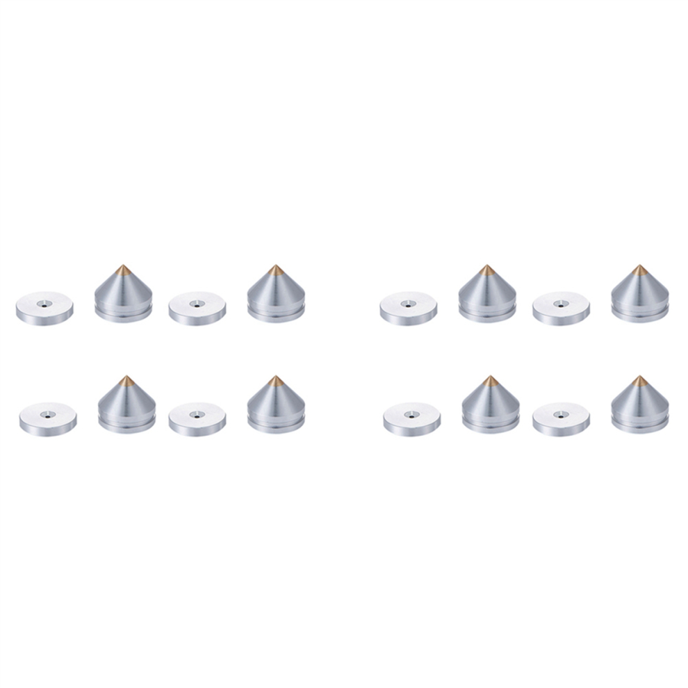 8Set Hifi Audio Foot Spikes Cone Floor Nail Aluminum Alloy Speaker Cd Cabinet Power Amplifier Computer(Silver) Silver 4851689805518