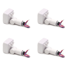 4X 220V Mini Human Body Infrared Sensor Switch LED Flood Light PIR Motion Adjustable White