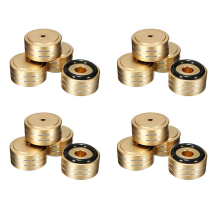 16Pcs 40X20mm Aluminum HIFI AMP Speaker Isolation Stand Turntable Feet Pad (Gold)