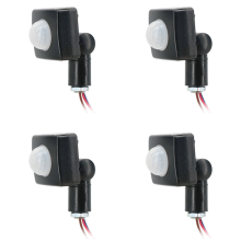 4X 220V Mini Human Body Infrared Sensor Switch LED Flood Light PIR Motion Adjustable Black
