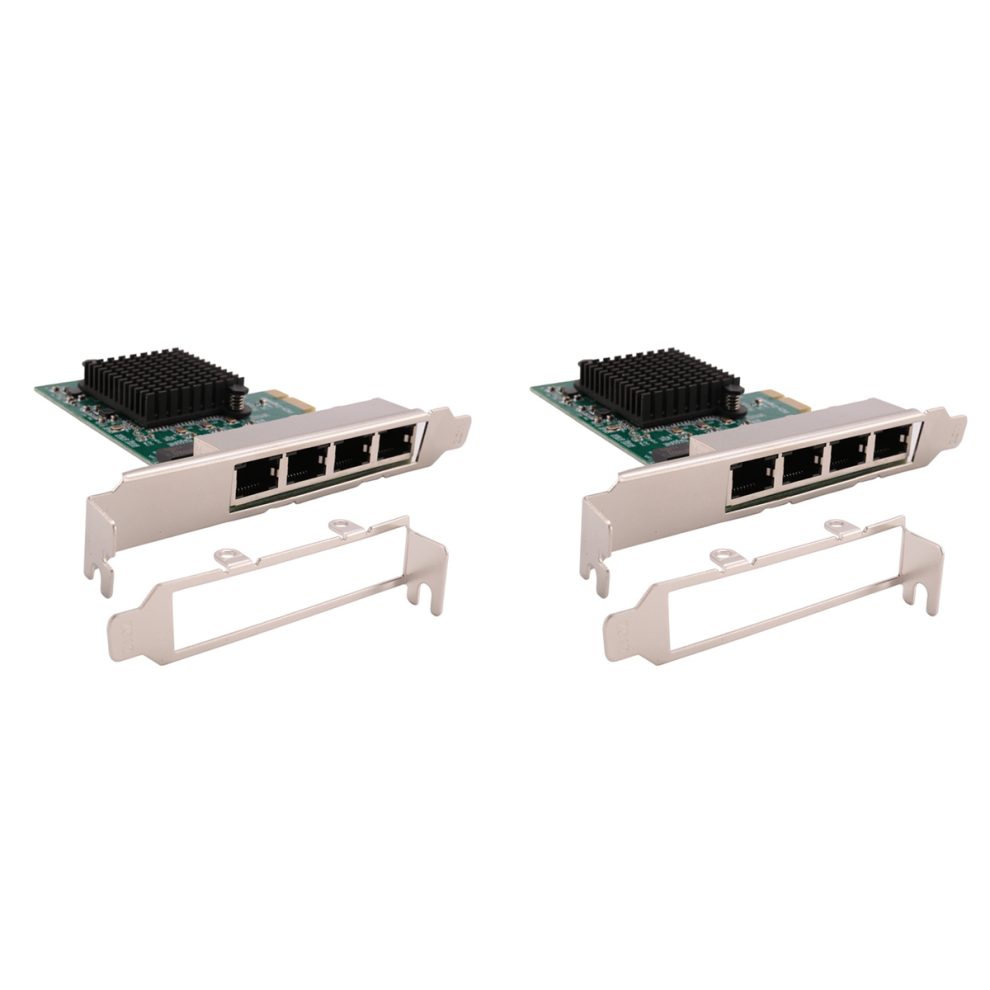 2X Network Cards Network/Ethernet/Lan Adapter Pci-E Card Realtek Rj45 Internet Ethernet Gigabit 4 Port 4851689814978
