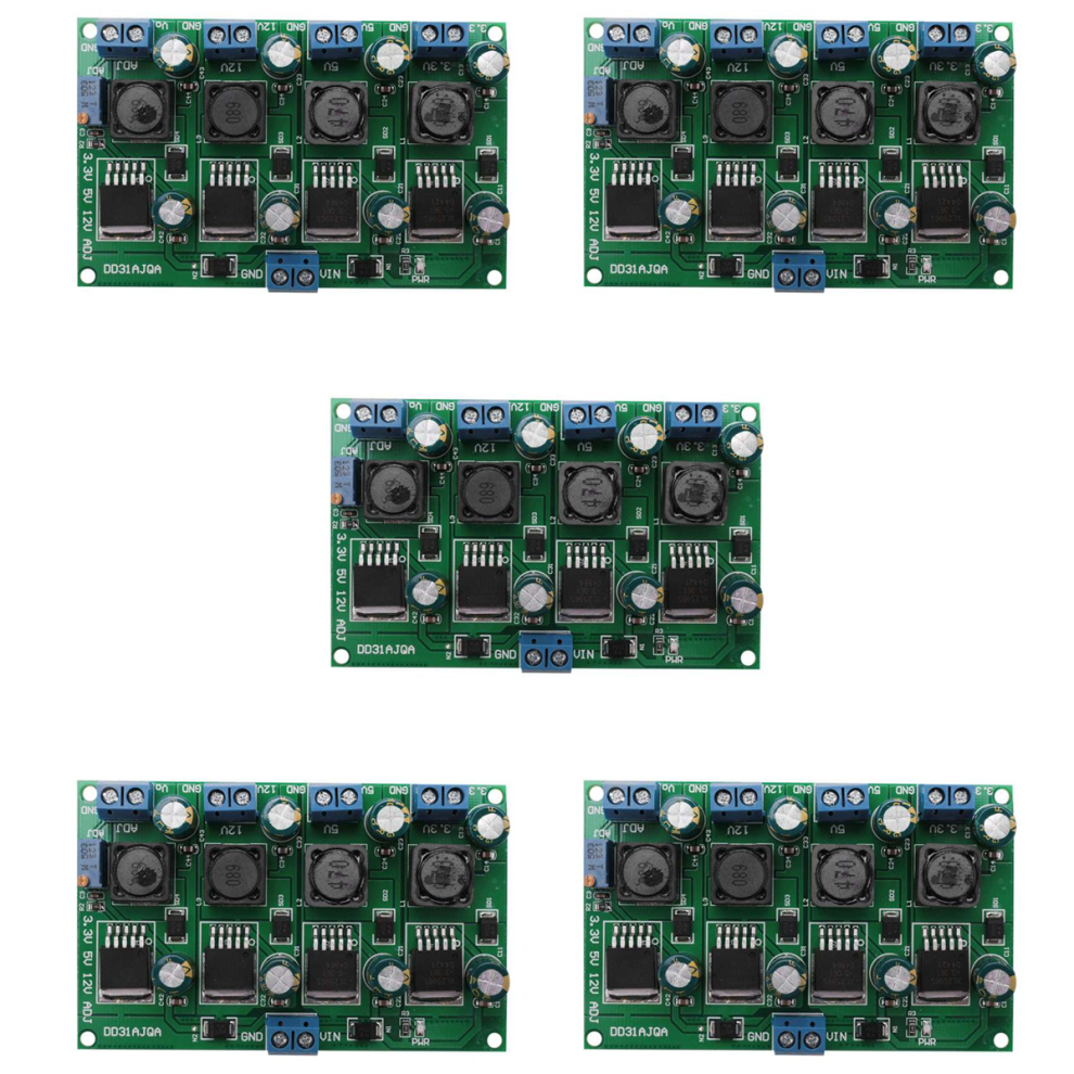 5X 3A 4 Channels Multiple Switching Power Supply Module 3.3V 5V 12V Adj Output Dc Step-Down Buck Converter Board 4851689816446