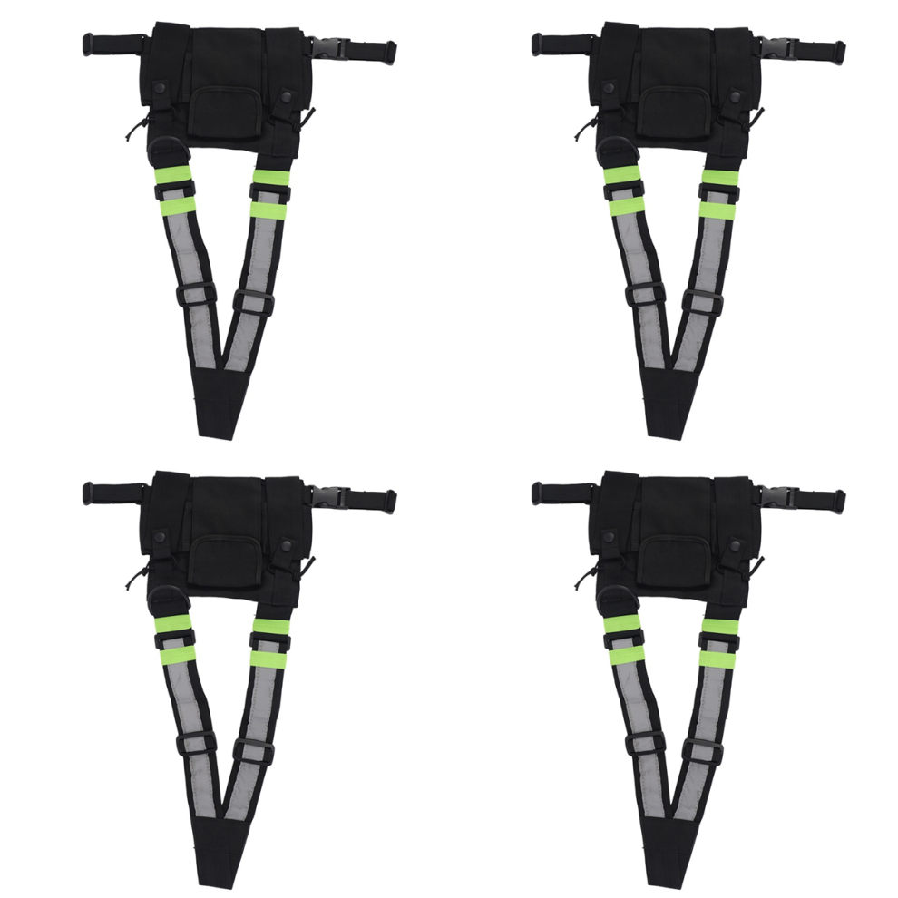 4X Radios Pocket Radio Chest Harness Front Pack Pouch Vest Rig Carry Case For 2 Way Walkie Talkie 4851689899838