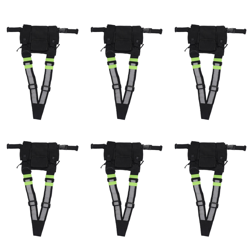 6X Radios Pocket Radio Chest Harness Front Pack Pouch Vest Rig Carry Case For 2 Way Uv-5R 4851689814763