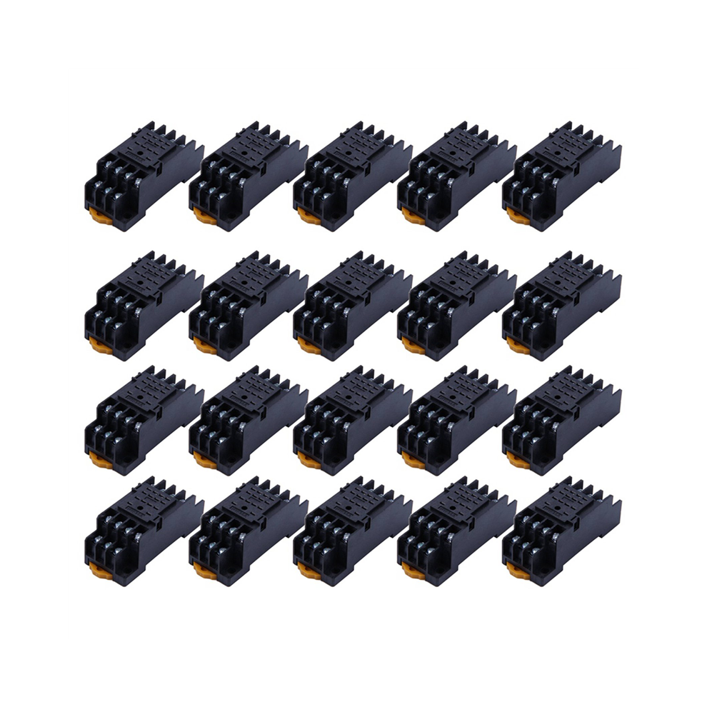 20X Pyf14a Din Rail Power Relay Socket Base 14 Pin For My4nj Hh54p My4 Black 4851689882632