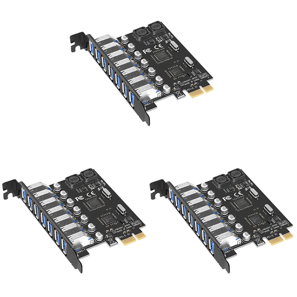 3X Usb 3.0 Pci-E Expansion Card Adapter 7 Ports Hub External Controller Extender Pci Express 4851689874415