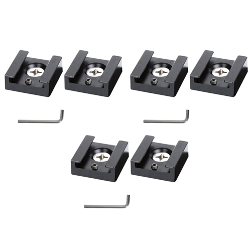 Cold Shoe Mount Aluminum Adapter Bracket Hot with 1/4 Thread for Camera Cage Flash Mount(6 PCS) 1
