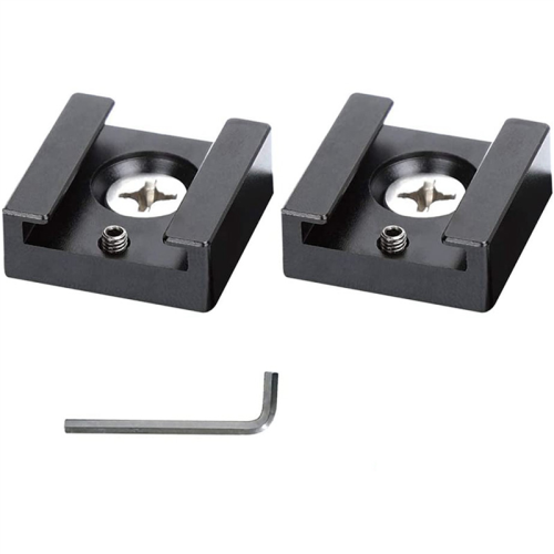 Cold Shoe Mount Aluminum Adapter Bracket Hot with 1/4 Thread for Camera Cage Flash Mount(6 PCS) 2