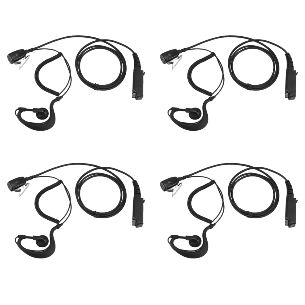 4X Ptt Mic G-Vormige Oortelefoon Headset Voor Sepura STP8000 Walkie Talkie Ham Radio Hf Transceiver Handy C1035A-image