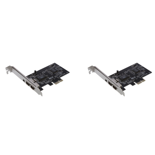 Scheda controller 2X PCI Express X1 PCI-E FireWire 1394A IEEE1394 a 3 porte per desktop 1