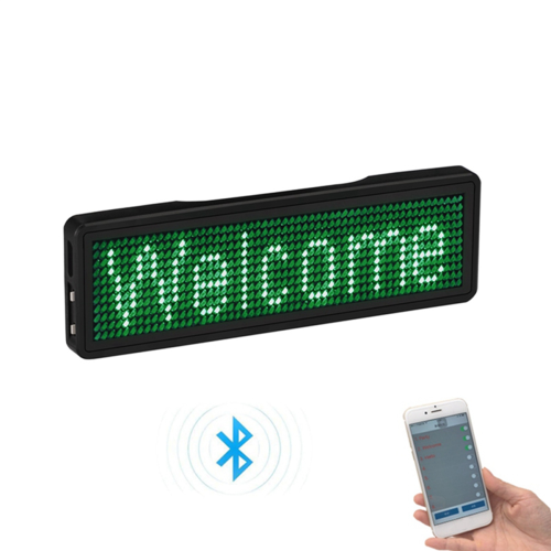 2X Bluetooth LED Name Badge Rechargeable Light Sign DIY Programmable Scrolling Message Board Display LED,Type 5 2