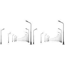 40Pcs Model Railway 10cm Lamp Post Street Lights HO Scale 1:87 LED 3V Resistors LQS08 Single -Bright White