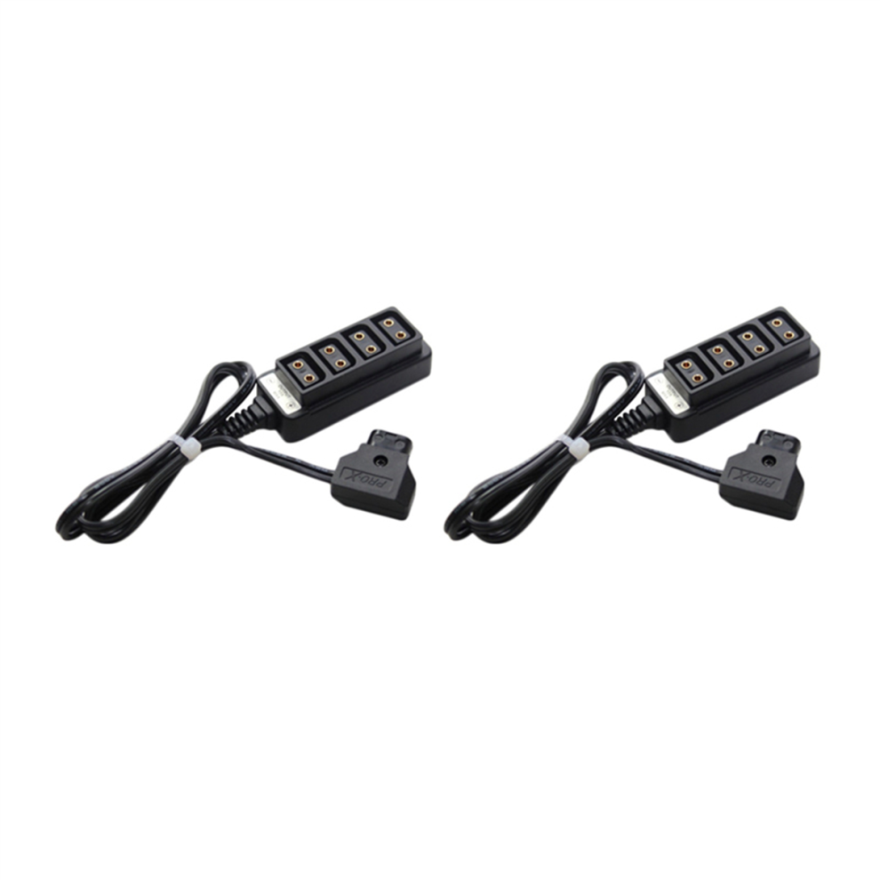 2X D-Tap Male To 4-Port P-Tap Female Camera Power Supply Distributor Dtap Fourway Splitter Black 4851689813698