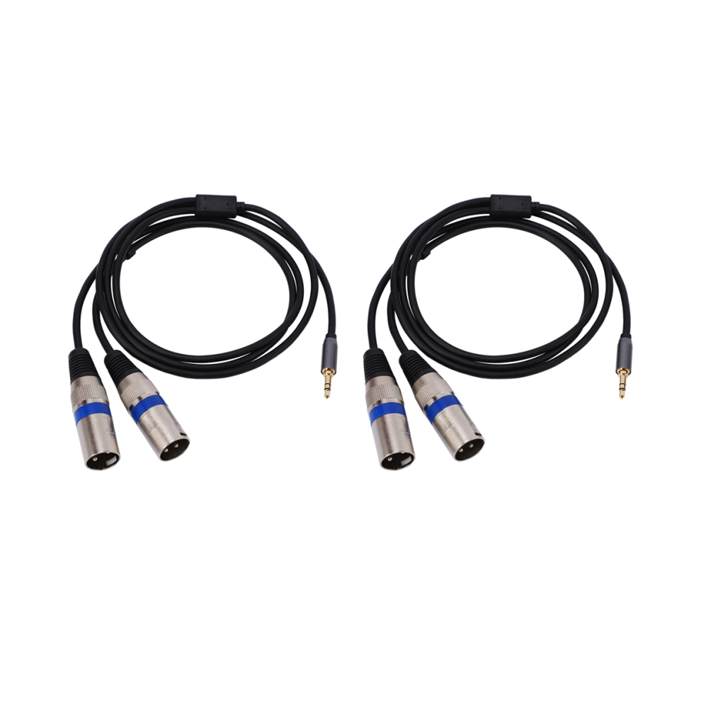 2X Multi-Function Audio Cable 3.5/6.35Mm Male Jack To Double Xlr Extension 6.35/3.5Mm 4851689812400