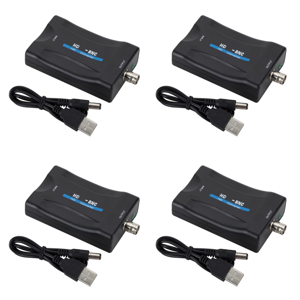 Adattatore Convertitore Video Audio 4X A Bnc Compatibile Pal/Ntsc Con Cavo Di Alimentazione Usb-image