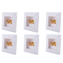 6X Wandcontactdoos Aansluitpoort met 2 Jack Luidspreker Wit