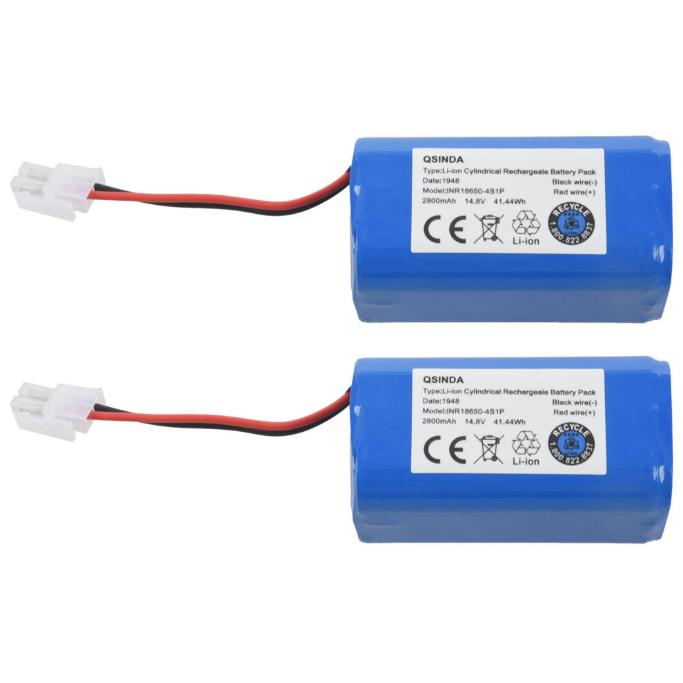 Lot de 2 batteries de rechange 14,8 V 2800 mAh pour aspirateur robot A4 A4S A6 V7