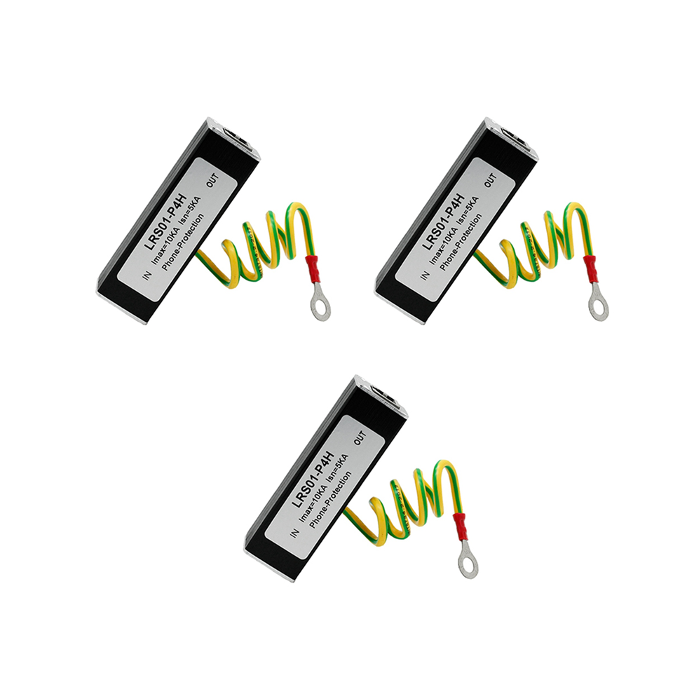3X Parafoudre T?l?phone Fax RJ11 Kl01-P4H Noir ADSL