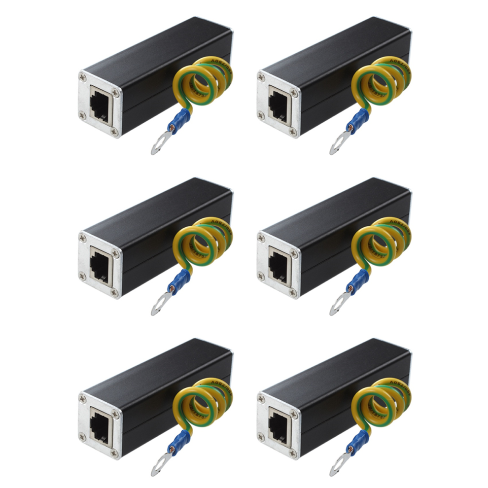 Lot de 6 parafoudres pour r?seau Ethernet avec prise RJ45 100 MHz