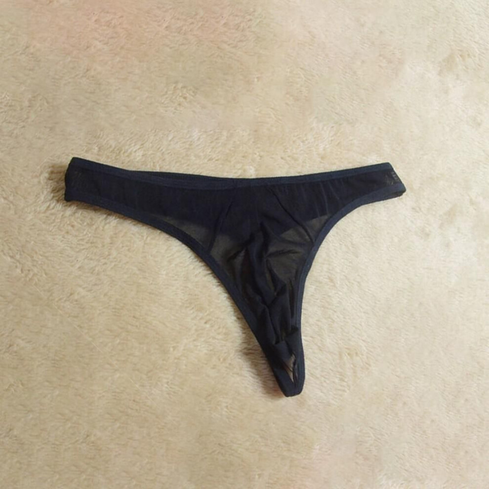 (black) See Lingerie Male Soft Through Transparent Ultra-thin