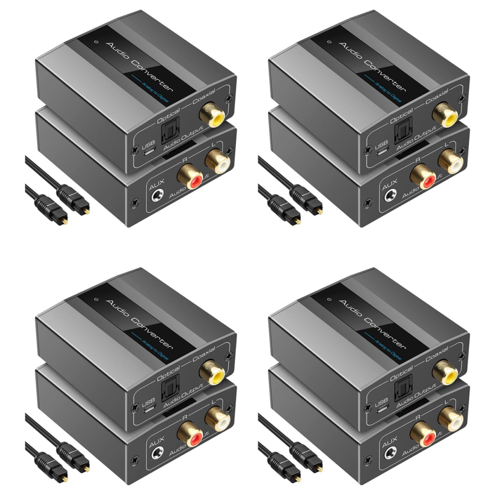 Convertisseur audio analogique-num?rique 4X optique avec c?ble Toslink et adaptateur coaxial