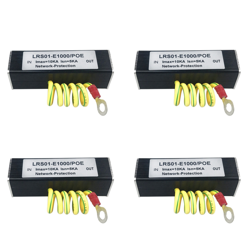 4X 100/1000M POE Cam?ra IP Commutateur r?seau RJ45 et dispositif de protection contre les surtensions Parafoudre SPD 1000M