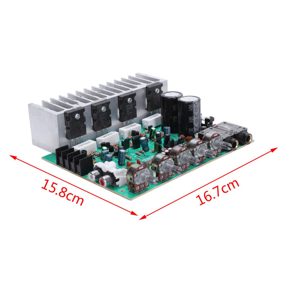 2X Audio Amplifier Board Hifi Digital Reverb Power 250W X 2 2.0 Preamp Rear Amplification Green 4851689812585