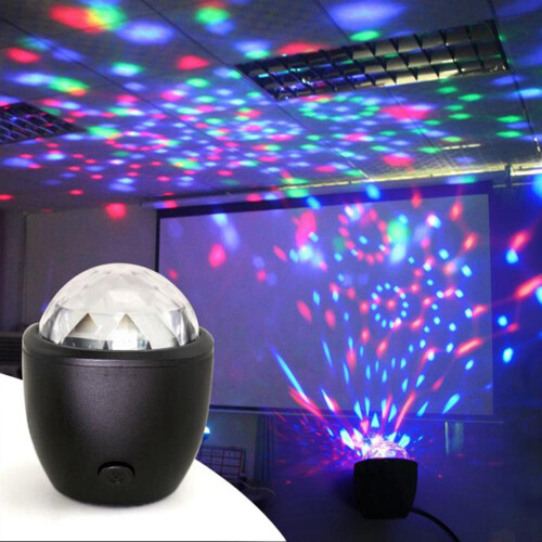 2X USB Crystal Magic Ball Flash DJ-lichten Disco Podium Projector Mini LED Spraakgestuurd 2