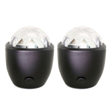 2X USB Crystal Magic Ball Flash DJ Lights Disco Stage Proiettore Mini LED Attivato tramite Voce
